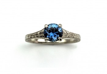 14K Fancy Montana Sapphire Ring