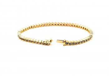 14K Yogo Sapphire & Diamond Bangle14K Yogo Sapphire Bracelet 14K Yogo Sapphire & Diamond Bangle14K Yogo Sapphire Bracelet