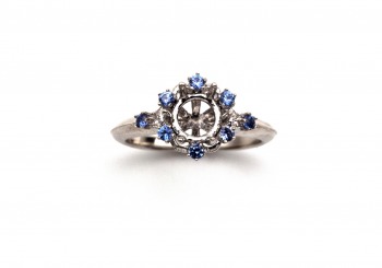 14K Yogo Sapphire Semi-Mount