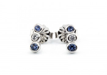 14K Yogo & Diamond Earrings