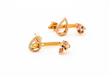 14K Garnet & Diamond Earrings