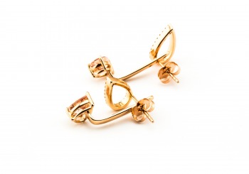 14K Garnet & Diamond Earrings 14K Garnet & Diamond Earrings