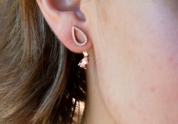 14K Garnet & Diamond Earrings 14K Garnet & Diamond Earrings