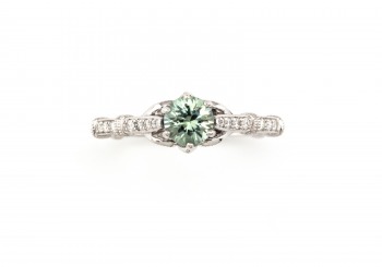 14K Fancy Montana Sapphire & Diamond Ring