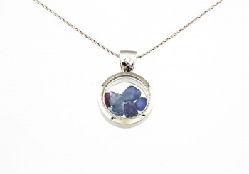 14K Tumbled Yogo Sapphire Pendant