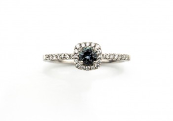 14K Montana Sapphire & Diamond Ring