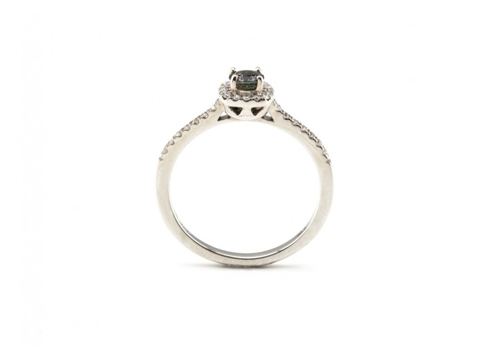 14K Montana Sapphire & Diamond Ring