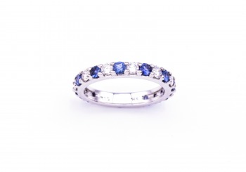 14K Yogo Sapphire & Diamond Ring