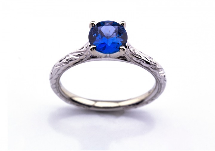 14K Yogo Sapphire Ring Bozeman Montana Jewelry Gem Gallery