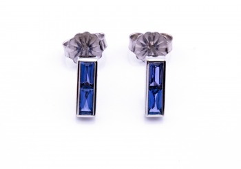 14K Yogo Sapphire Earrings 14K Yogo Sapphire Earrings
