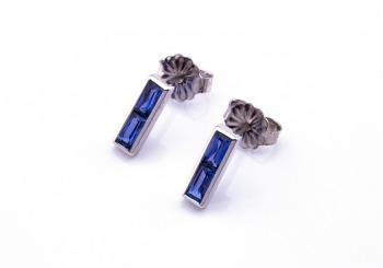 14K Yogo Sapphire Earrings 14K Yogo Sapphire Earrings