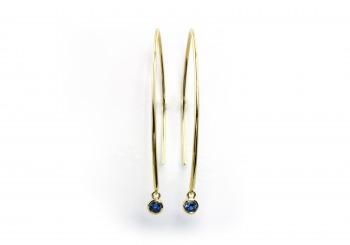 14K Yogo Sapphire Earrings