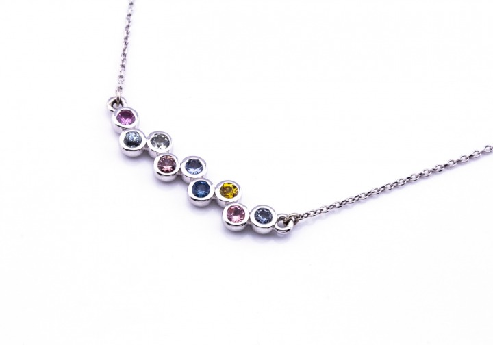 14K Fancy Montana Sapphire Necklace