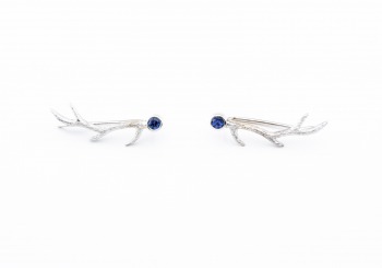 14K Yogo Sapphire Antler Earrings
