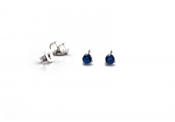 14K Yogo Sapphire Stud Earrings