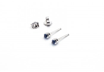 14K Yogo Sapphire Stud Earrings 14K Yogo Sapphire Stud Earrings
