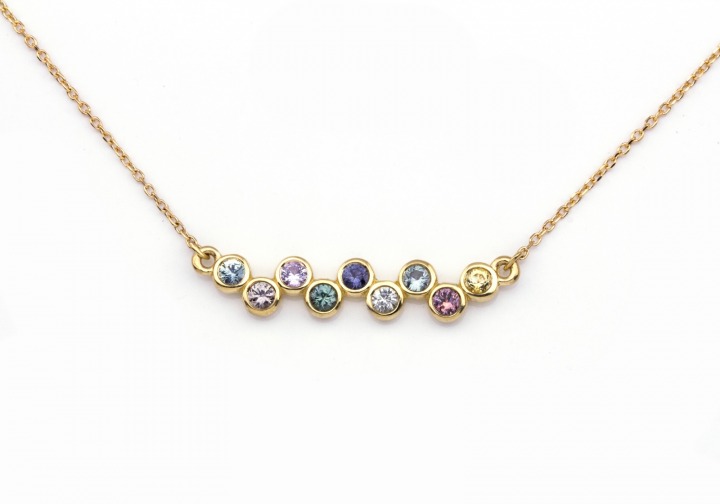 14K Fancy Montana Sapphire Necklace