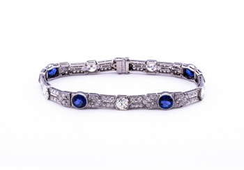 Platinum Yogo Sapphire and Diamond Bracelet