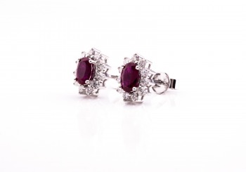 14K Ruby & Diamond Earrings 14K Ruby & Diamond Earrings