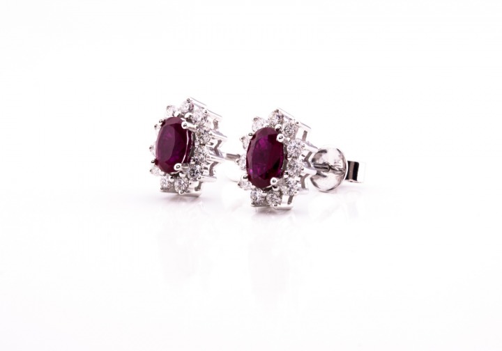 14K Ruby & Diamond Earrings