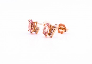 14K Morganite & Diamond Earrings 14K Morganite & Diamond Earrings