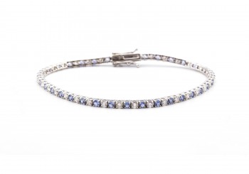 14K Yogo Sapphire & Diamond Bracelet