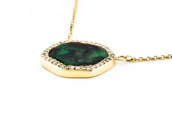 14K Emerald & Diamond Necklace 14K Emerald & Diamond Necklace