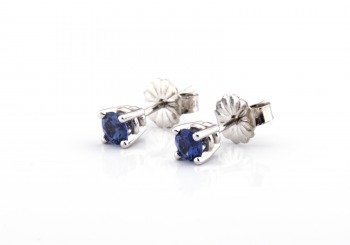 14K Yogo Sapphire Stud Earrings 14K Yogo Sapphire Stud Earrings