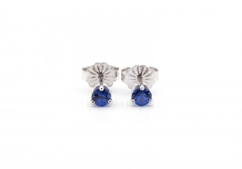 14K Yogo Sapphire Stud Earrings