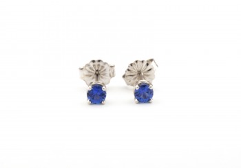 14k Yogo Sapphire Stud Earrings