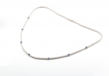 18k Diamond and Yogo Sapphire Necklace 18k Diamond and Yogo Sapphire Necklace