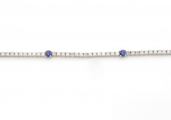 18k Diamond and Yogo Sapphire Necklace 18k Diamond and Yogo Sapphire Necklace
