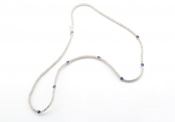 18k Diamond and Yogo Sapphire Necklace 18k Diamond and Yogo Sapphire Necklace