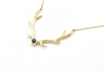 14k Yogo Sapphire Antler Necklace 14k Yogo Sapphire Antler Necklace