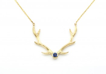 14k Yogo Sapphire Antler Necklace 14k Yogo Sapphire Antler Necklace