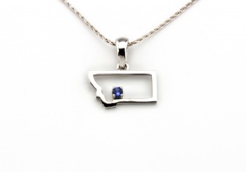 14k Yogo Sapphire Montana Pendant