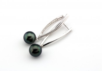 14k Black Tahitian Pearl Drop Earrings 14k Black Tahitian Pearl Drop Earrings