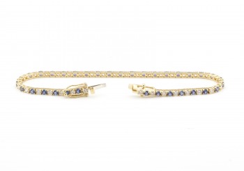 14k Yogo Sapphire and Diamond Tennis Bracelet 14k Yogo Sapphire and Diamond Tennis Bracelet