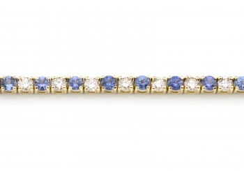 14k Yogo Sapphire and Diamond Tennis Bracelet 14k Yogo Sapphire and Diamond Tennis Bracelet