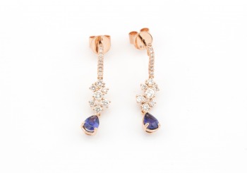 14k Yogo Sapphire Drop Earrings