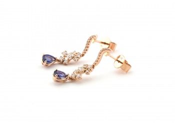 14k Yogo Sapphire Drop Earrings 14k Yogo Sapphire Drop Earrings