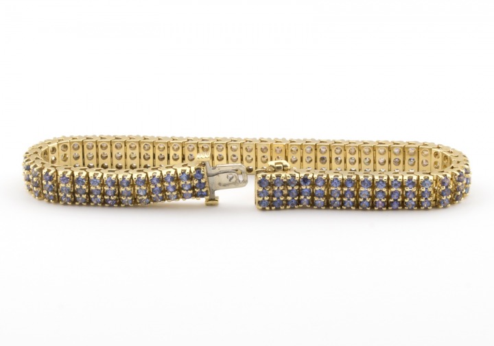 14k Yogo Sapphire Tennis Bracelet 