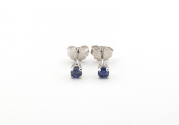 14k Yogo Sapphire Stud Earrings