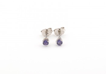 14k Yogo Sapphire Stud Earrings