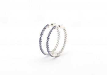 14k Yogo Sapphire Hoops 14k Yogo Sapphire Hoops