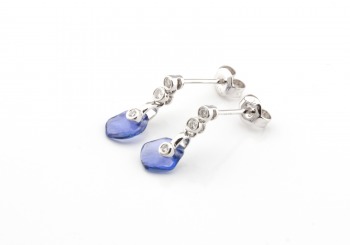 14k Tumbled Yogo Sapphire Earrings 14k Tumbled Yogo Sapphire Earrings