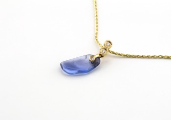 14k Tumbled Yogo Sapphire Pendant 14k Tumbled Yogo Sapphire Pendant