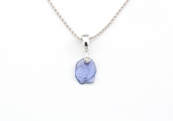 14k Tumbled Yogo Sapphire Pendant 14k Tumbled Yogo Sapphire Pendant