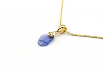 14k Tumbled Yogo Sapphire Pendant 14k Tumbled Yogo Sapphire Pendant