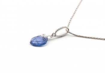 14k Tumbled Yogo Sapphire Pendant 14k Tumbled Yogo Sapphire Pendant